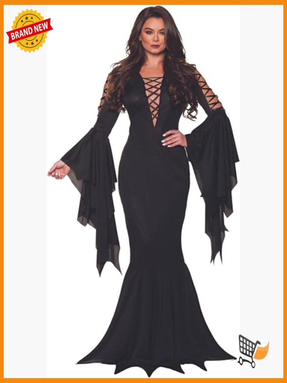Women's Sexy Vampire Costume Dress with Dramatic Sleeves